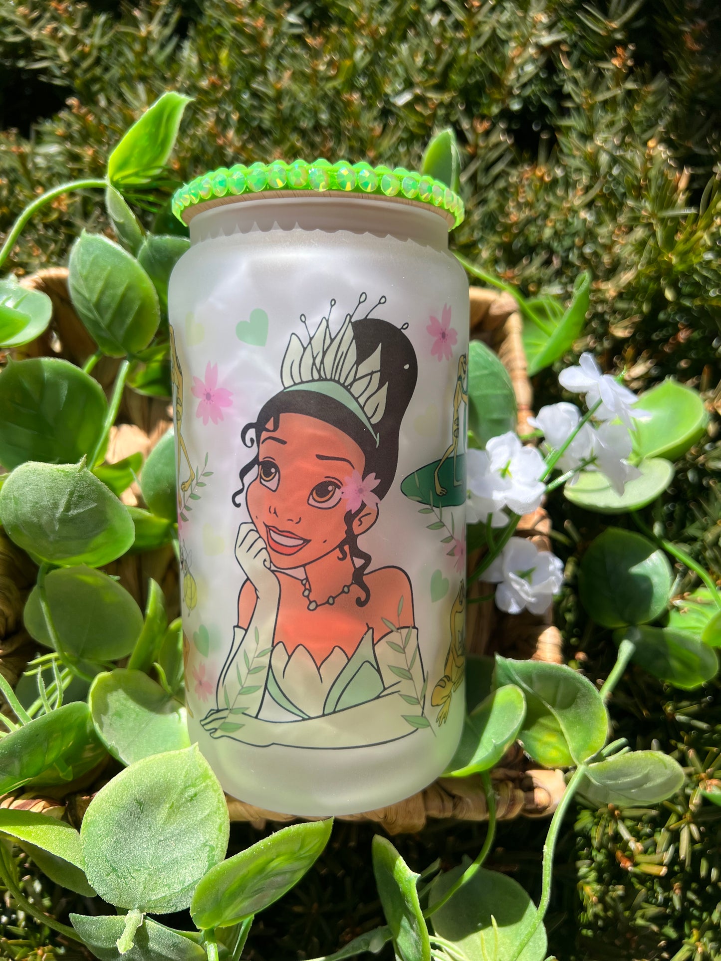 Tiana Frosted Glass Can