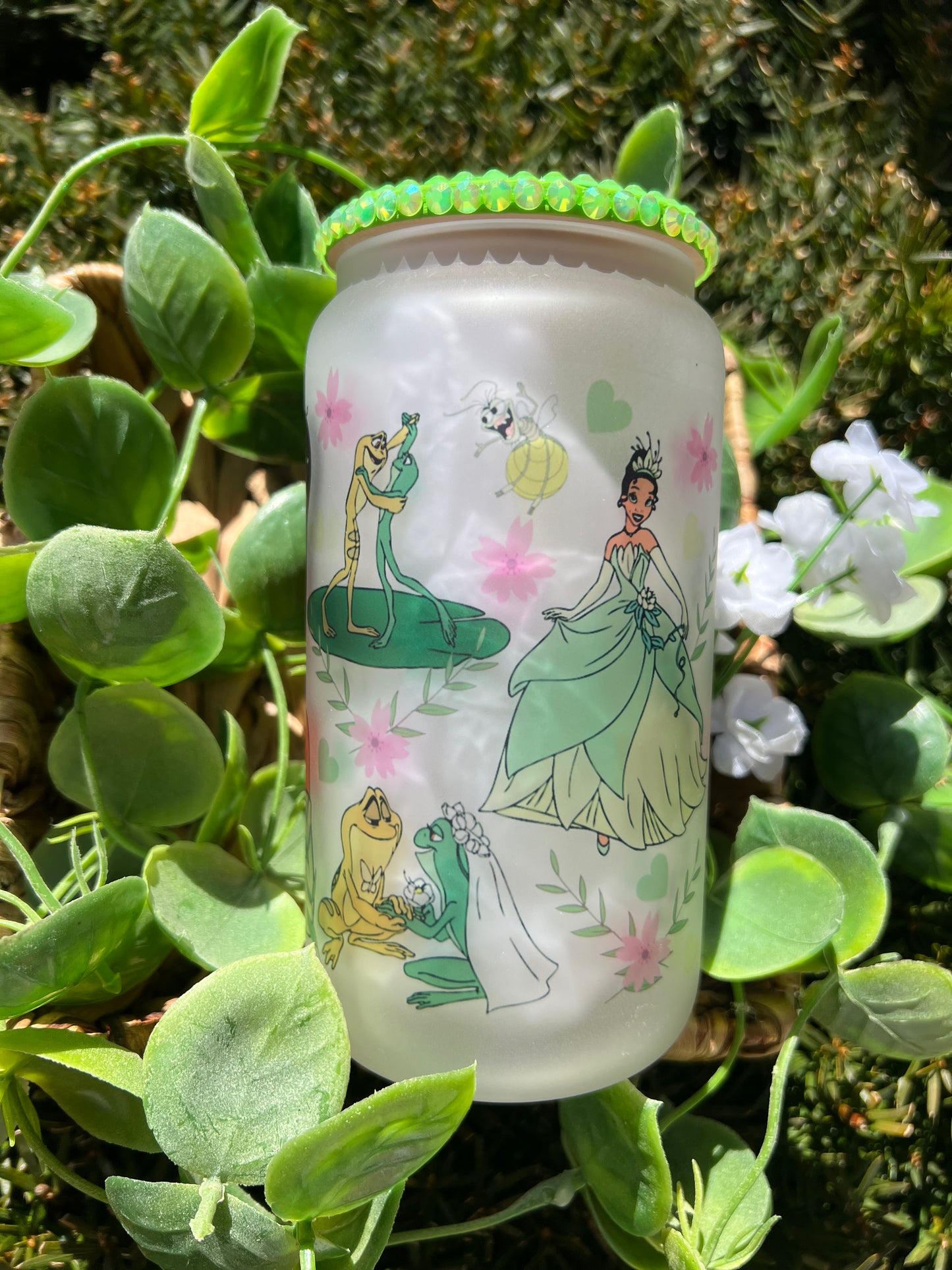 Tiana Frosted Glass Can