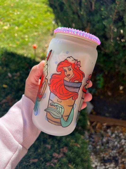 Mermaid Latte Frosted Glass Can