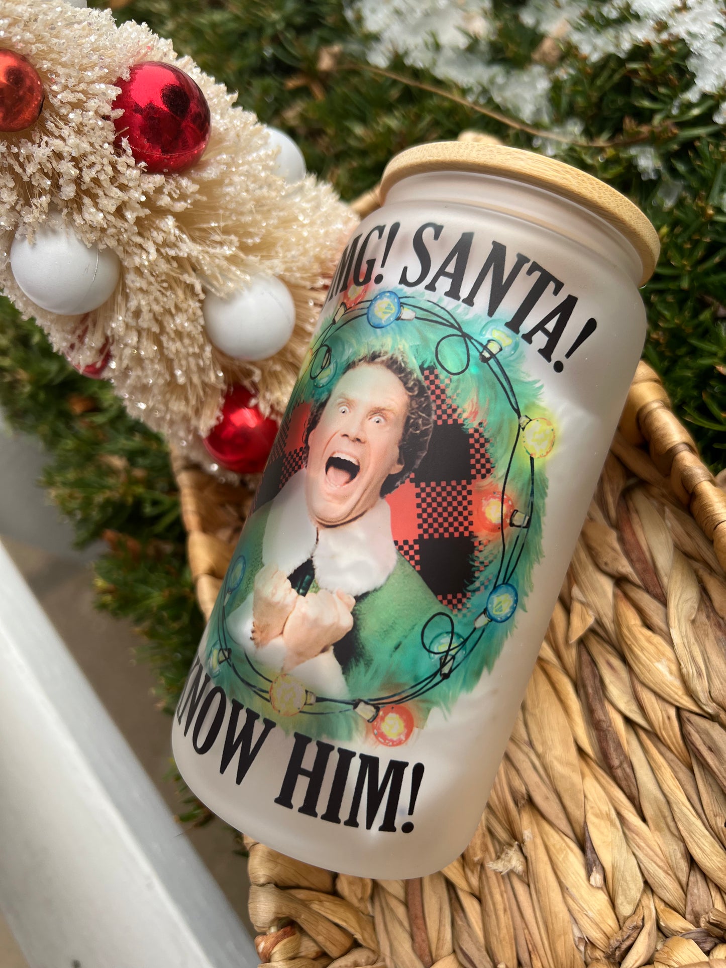 Buddy Elf Glass Can