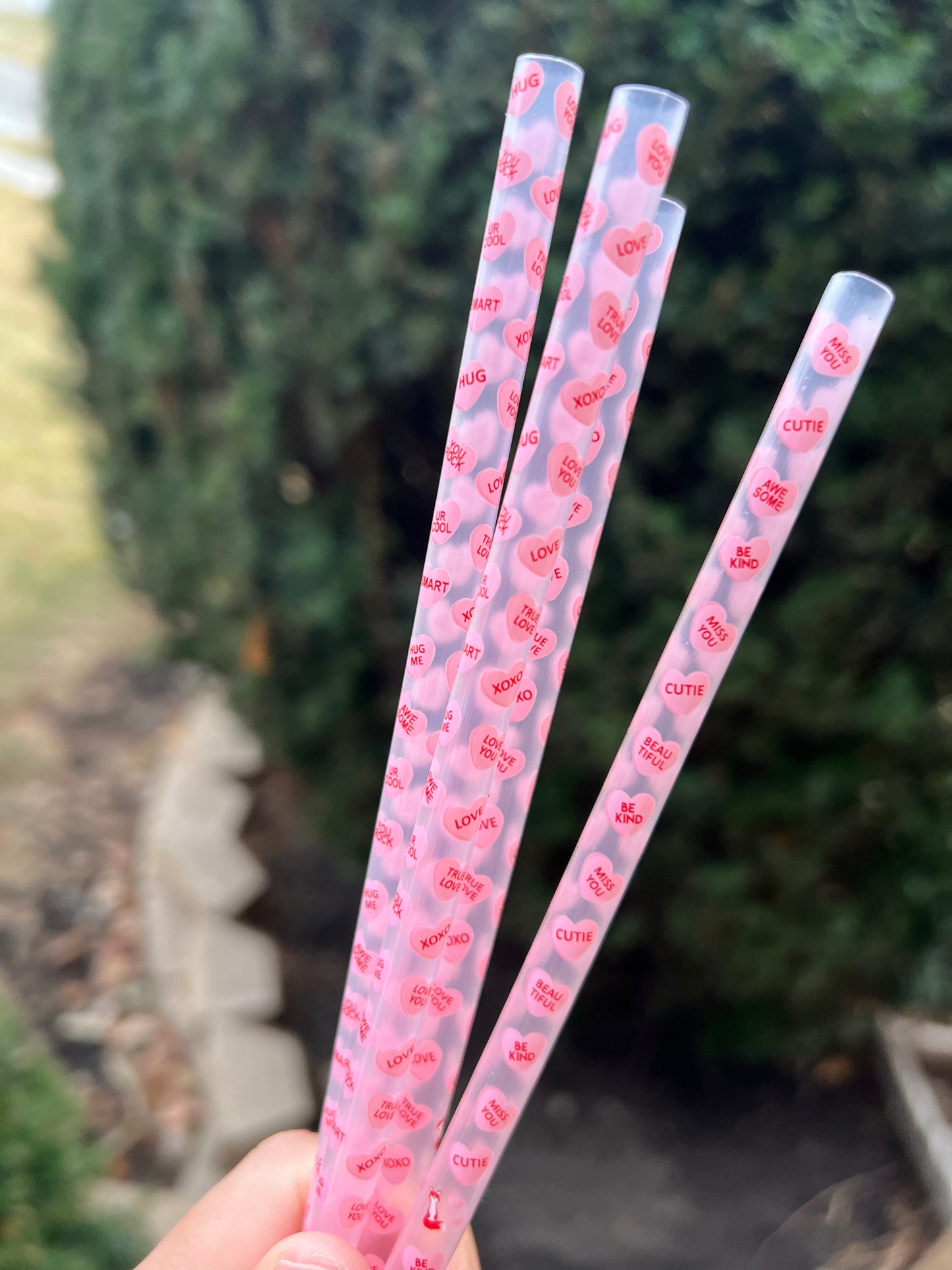 Candy Hearts Straw