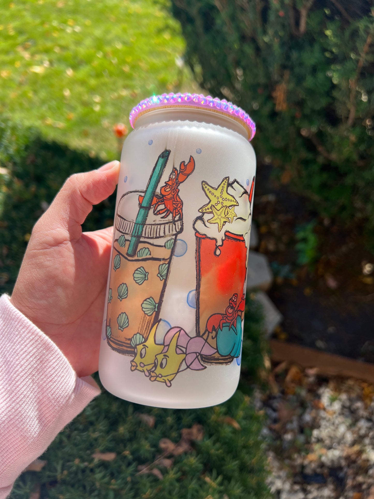 Mermaid Latte Frosted Glass Can