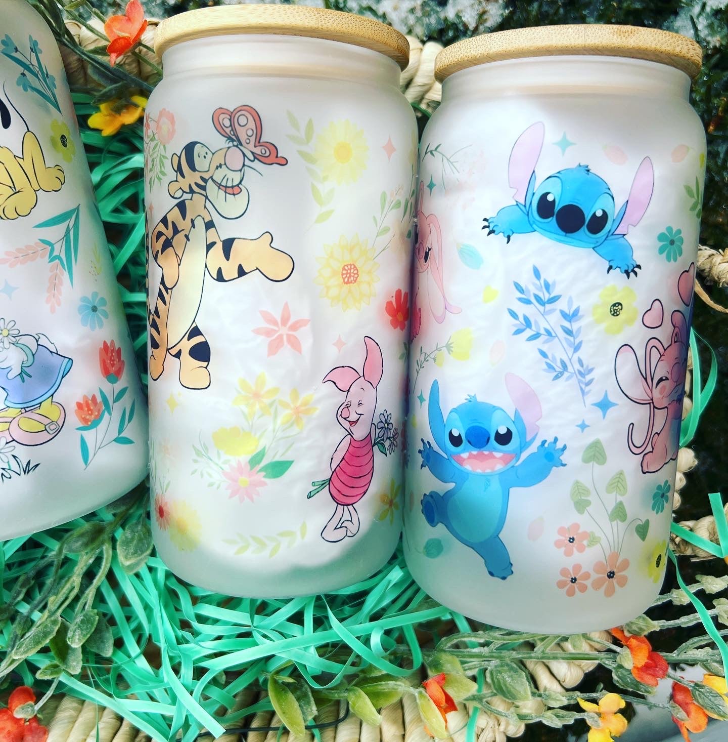 Spring Friends Glass Can