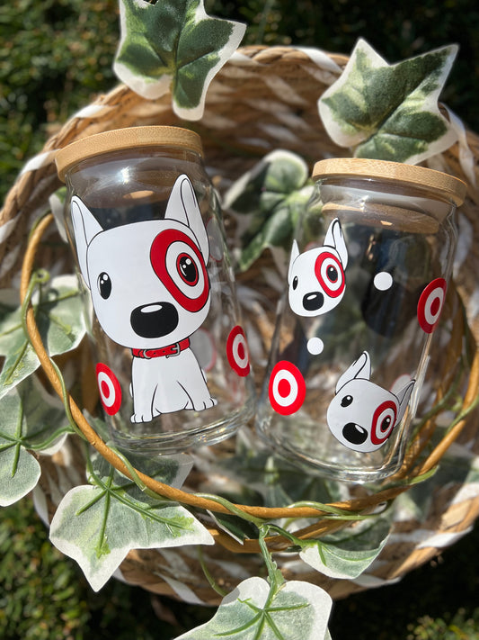 Red Dot Doggy Glass Can