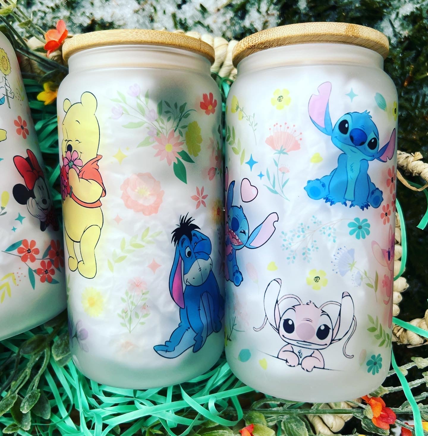 Spring Friends Glass Can