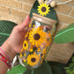 Sunflowers Glass Can