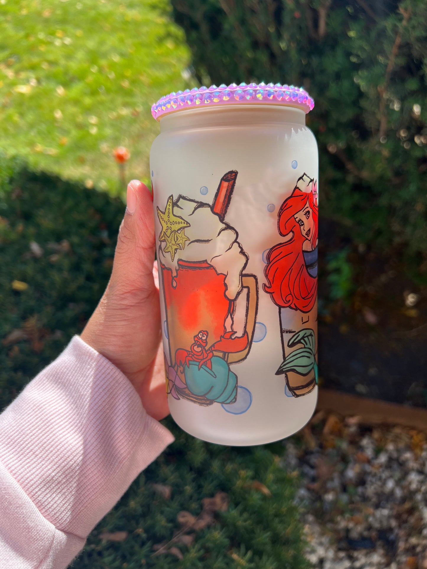 Mermaid Latte Frosted Glass Can