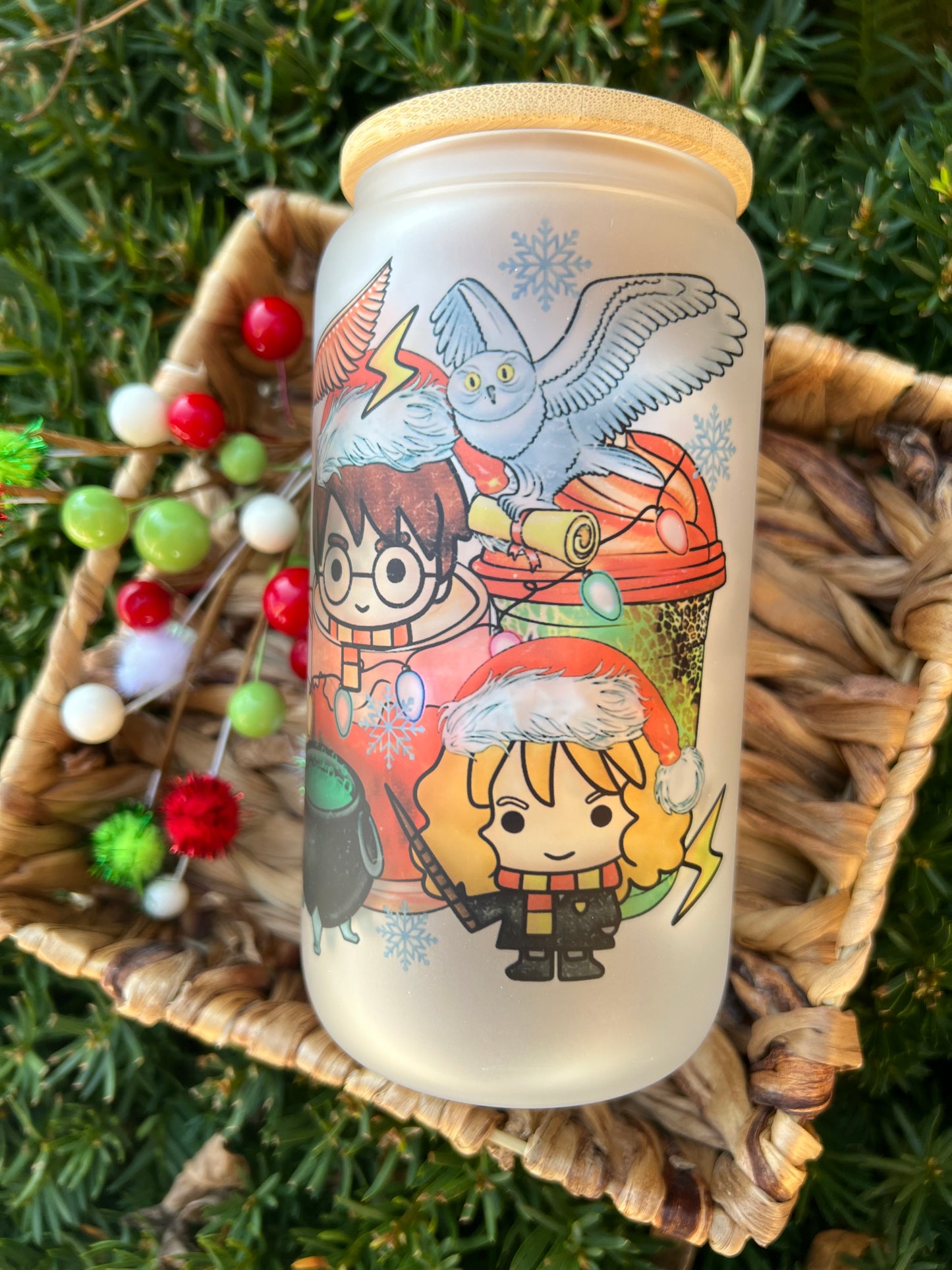 Wizard Christmas Latte Glass Can