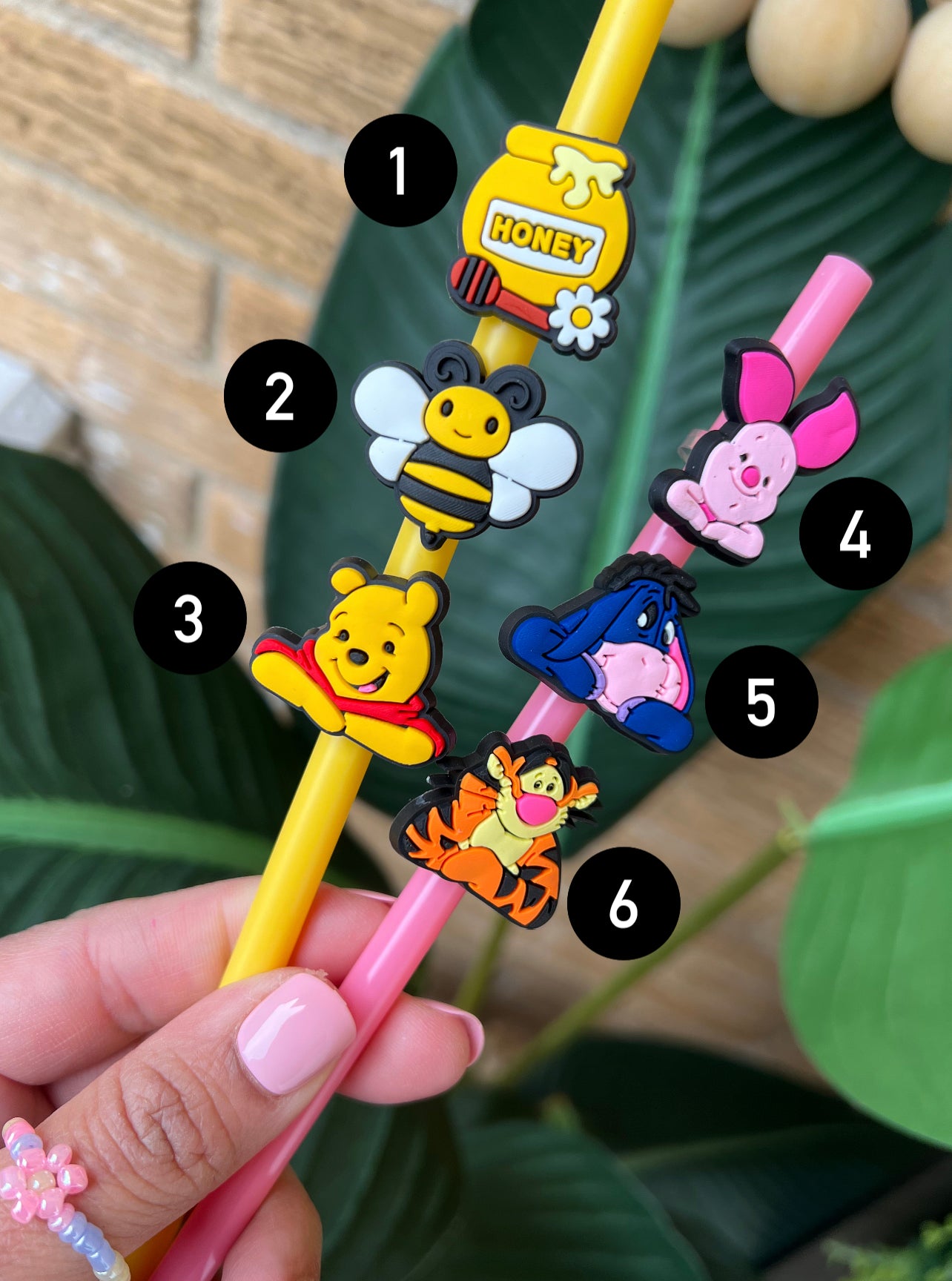 Pooh & Friends Straw Charms