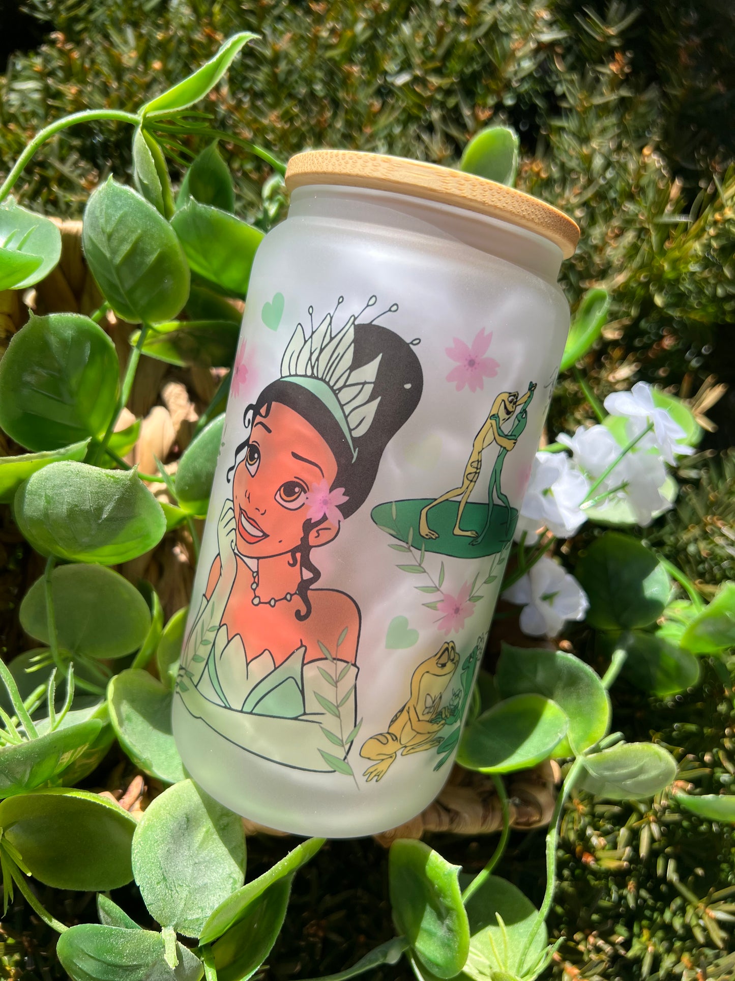 Tiana Frosted Glass Can