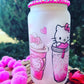 Kitty Valentines Latte Glass Can