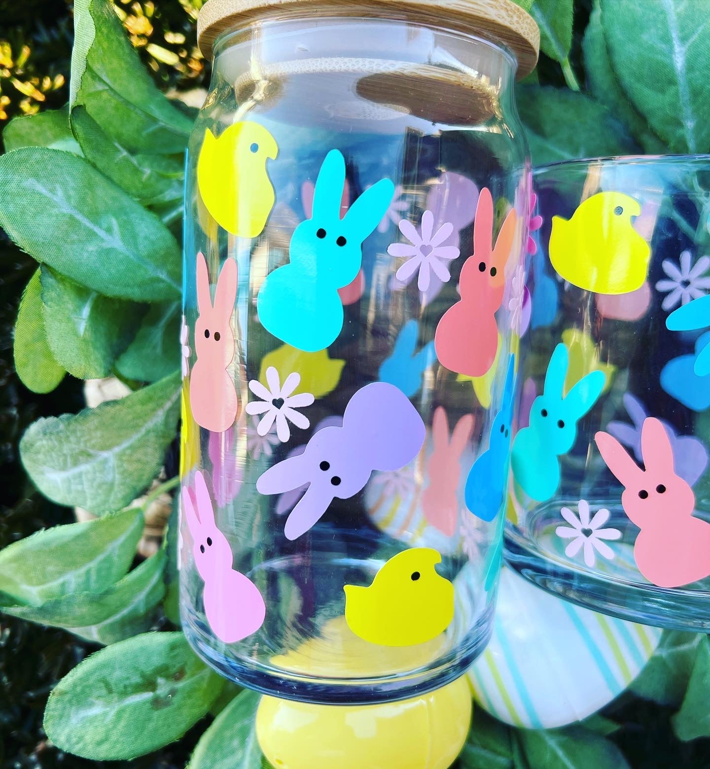 Easter Peeps Mug| Glass can