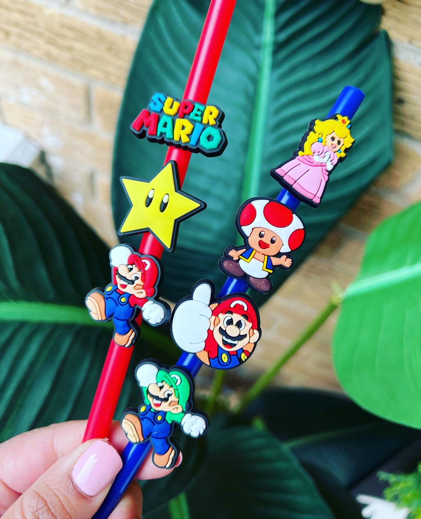 Mario Straw Charms