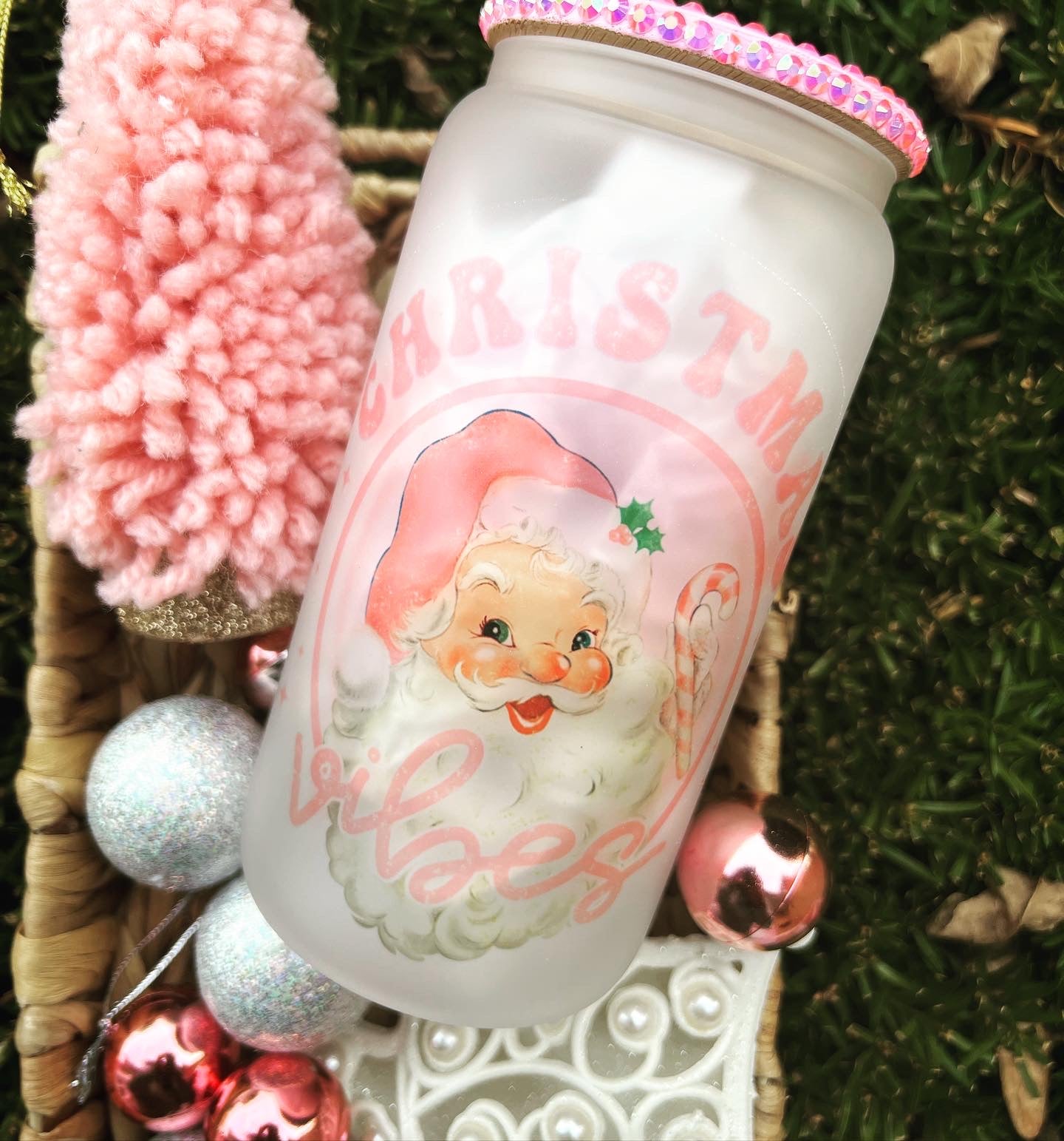 Vintage Santa Claus Frosted Can