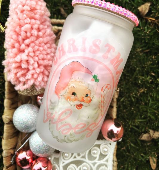 Vintage Santa Claus Frosted Can