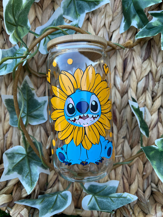 Alien Sunflower Glass Can