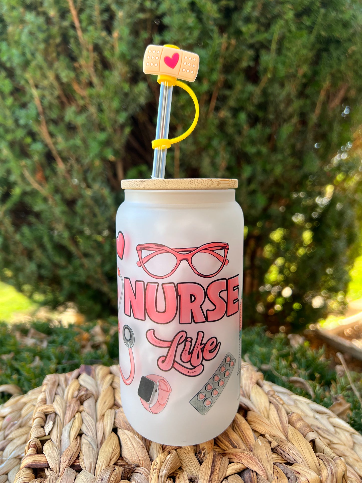 Nurse Frosted Glass Can