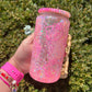 Pink kitty Snowglobe Glass can