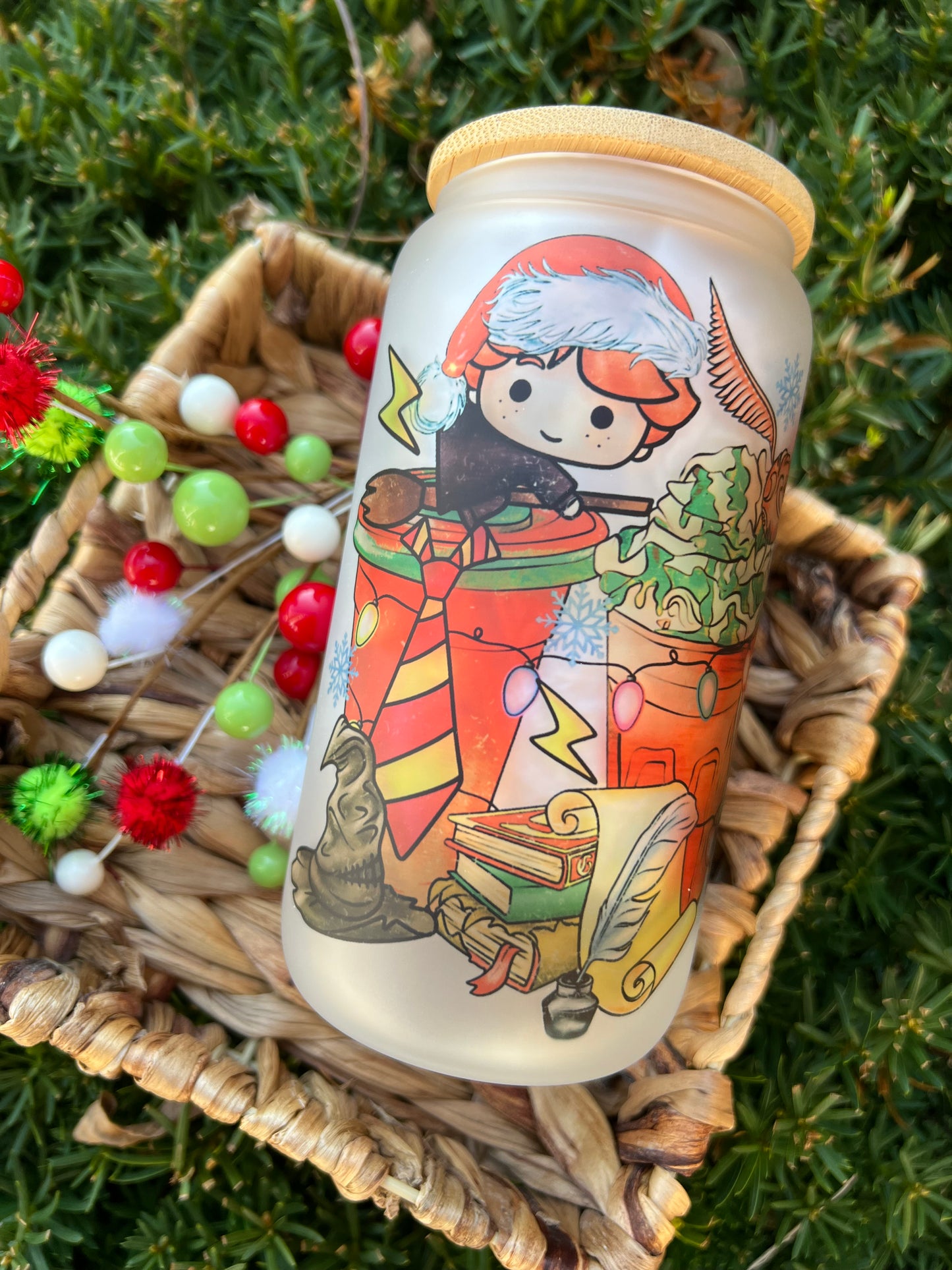 Wizard Christmas Latte Glass Can