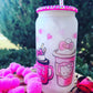 Kitty Valentines Latte Glass Can